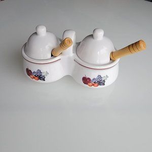 HOUSTON HARVEST Ceramic Jelly Jam server VINTAGE